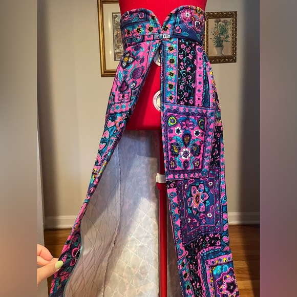 Stunning 70s/60s Vibrant Patchwork Quilted Maxi High Waisted Overskirt - Picture 4 of 16